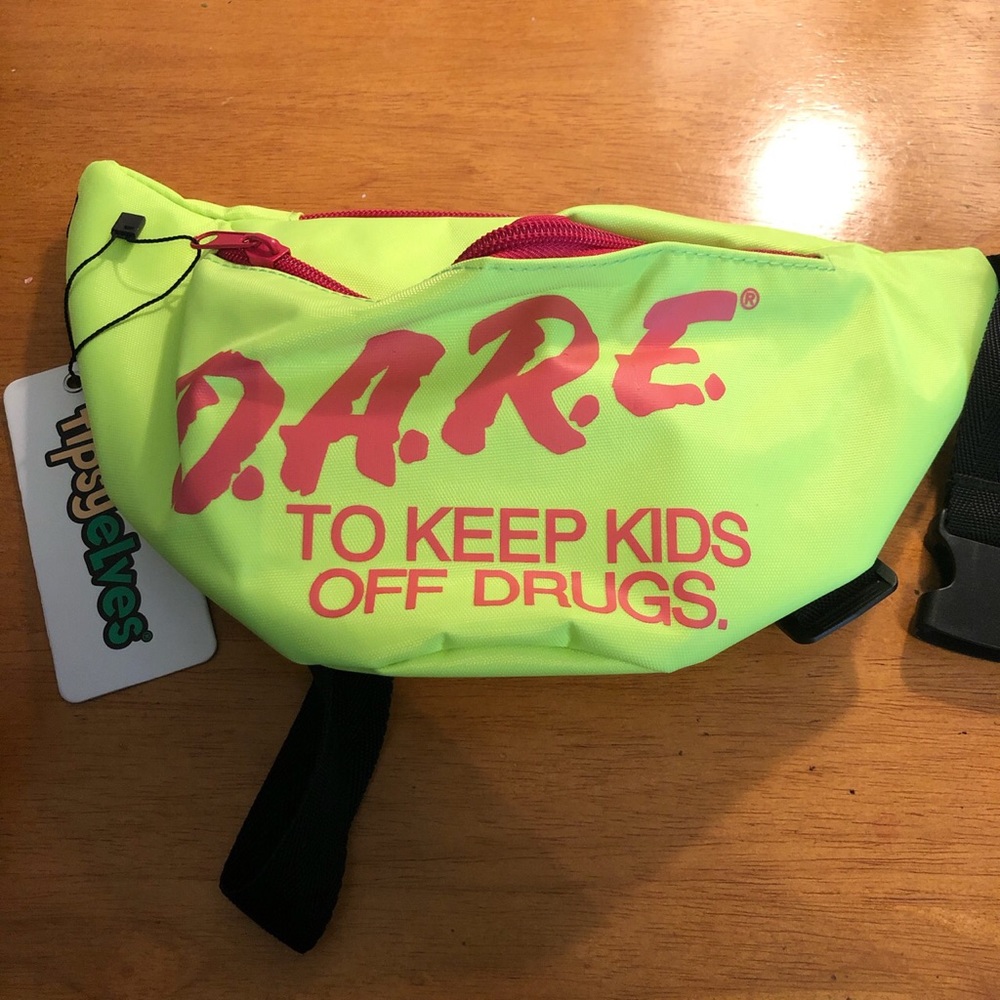 DARE neon green fanny pack